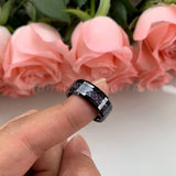 8mm Dragon Tungsten Carbide Purple Carbon Fiber Wedding Band