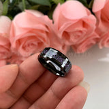 8mm Dragon Tungsten Carbide Purple Carbon Fiber Wedding Band
