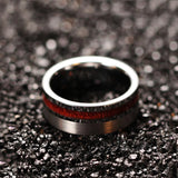 8mm Wood Silver Tungsten Carbide Ring Engagement Wedding Band