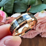8mm Tungsten Carbide Couples Ring Heartbeat Wedding Band