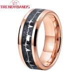 8mm Tungsten Carbide Couples Ring Heartbeat Wedding Band