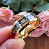 8mm Tungsten Carbide Couples Ring Heartbeat Wedding Band
