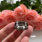 8mm Tungsten Carbide Wedding Band Rings with Carbon Fiber Inlay