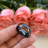 8mm Tungsten Carbide Wedding Band Koa Wood Floral Ring