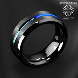 8mm Men's Tungsten Carbide Wedding Band Brushed Stripe