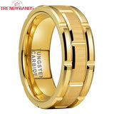 8mm Tungsten Carbide Wedding Band for Women Matte Polished Comfort Fit