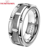 8mm Tungsten Carbide Wedding Band for Women Matte Polished Comfort Fit