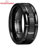 8mm Tungsten Carbide Wedding Band for Women Matte Polished Comfort Fit