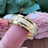 8mm Tungsten Carbide Wedding Band for Women Matte Polished Comfort Fit