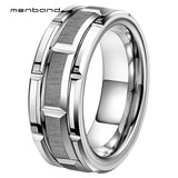 8mm Tungsten Carbide Mens Womens Wedding Ring Silver Polish Matte Band