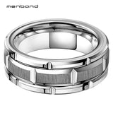 8mm Tungsten Carbide Mens Womens Wedding Ring Silver Polish Matte Band