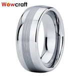 8mm Brushed Finish Tungsten Carbide Wedding Band