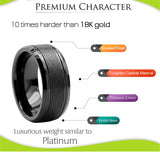 8mm Tungsten Carbide Wedding Band Ring Brushed Finish Beveled Edges