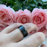 8mm Tungsten Carbide Wedding Band Ring Brushed Finish Beveled Edges