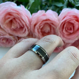 8mm Tungsten Wedding Ring Carbon Fiber Inlay Band