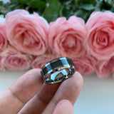 8mm Tungsten Wedding Ring Carbon Fiber Inlay Band