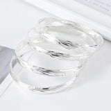 8mm Arab Bangles Bracelets Dubai Silver Bangles Women Wedding Jewelry