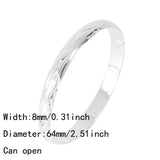 8mm Arab Bangles Bracelets Dubai Silver Bangles Women Wedding Jewelry