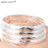 8mm Arab Bangles Bracelets Dubai Silver Bangles Women Wedding Jewelry