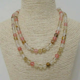 32" Multi-color Watermelon Tourmaline Round Beads Necklace