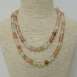 32" Multi-color Watermelon Tourmaline Round Beads Necklace