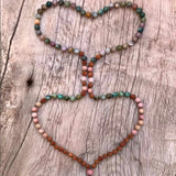 8mm Natural Rudraksha Turquoise Rose Quartz Beads Necklace