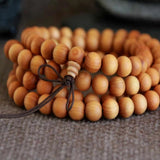 8mm Natural Cedarwood Beads Necklace Gift Meditation Chain
