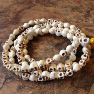 Turquoise Skull Gemstone Beads Necklace Men Steel Chain Energy Natural Silver
