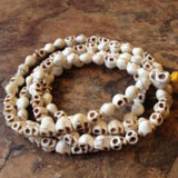 Turquoise Skull Gemstone Beads Necklace Men Steel Chain Energy Natural Silver