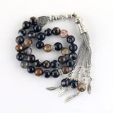 8mm Agate Round Ornament Beads 33 Islamic Rosary Muslim Tasbih Bracelet