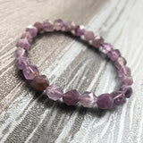 8mm Natural Amethysts Beaded Bracelet Faceted Amethysts Boho Bracelet