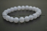 8mm Natural Lance Agate Round Bead Bracelet