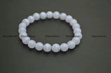 8mm Natural Lance Agate Round Bead Bracelet