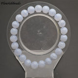 8mm Natural Lance Agate Round Bead Bracelet