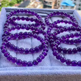 8mm Natural Brazilian Amethyst Circle Bracelet
