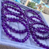 8mm Natural Brazilian Amethyst Circle Bracelet