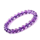 8mm Natural Brazilian Amethyst Circle Bracelet