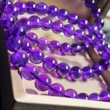 8mm Natural Brazilian Amethyst Circle Bracelet
