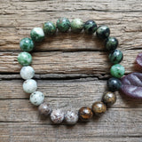 8mm Bronzite Green Stone Beads, Healing Necklace, Prayer Bracelet