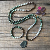 8mm Bronzite Green Stone Beads, Healing Necklace, Prayer Bracelet