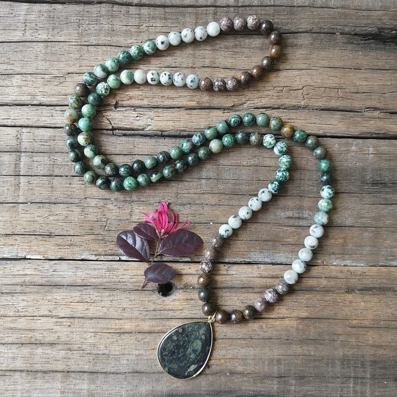 8mm Bronzite Green Stone Beads, Healing Necklace, Prayer Bracelet