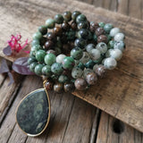 8mm Bronzite Green Stone Beads, Healing Necklace, Prayer Bracelet