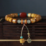 8mm Nanmu Wood Bead Bracelet Chakra Yoga Buddhism Jewelry