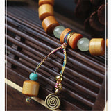 8mm Nanmu Wood Bead Bracelet Chakra Yoga Buddhism Jewelry