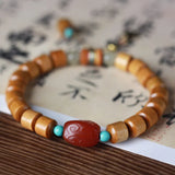 8mm Nanmu Wood Bead Bracelet Chakra Yoga Buddhism Jewelry