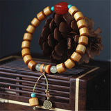 8mm Nanmu Wood Bead Bracelet Chakra Yoga Buddhism Jewelry
