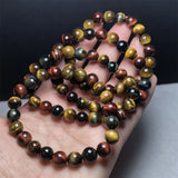 8mm Colorful Tiger Eye Stone Bracelet Beauty Wealth Gift
