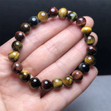 8mm Colorful Tiger Eye Stone Bracelet Beauty Wealth Gift