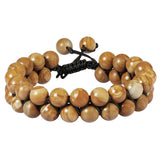 8mm Crystal Stone Beads Bracelet Double Layers Macrame Friendship Unisex