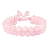 8mm Crystal Stone Beads Bracelet Double Layers Macrame Friendship Unisex
